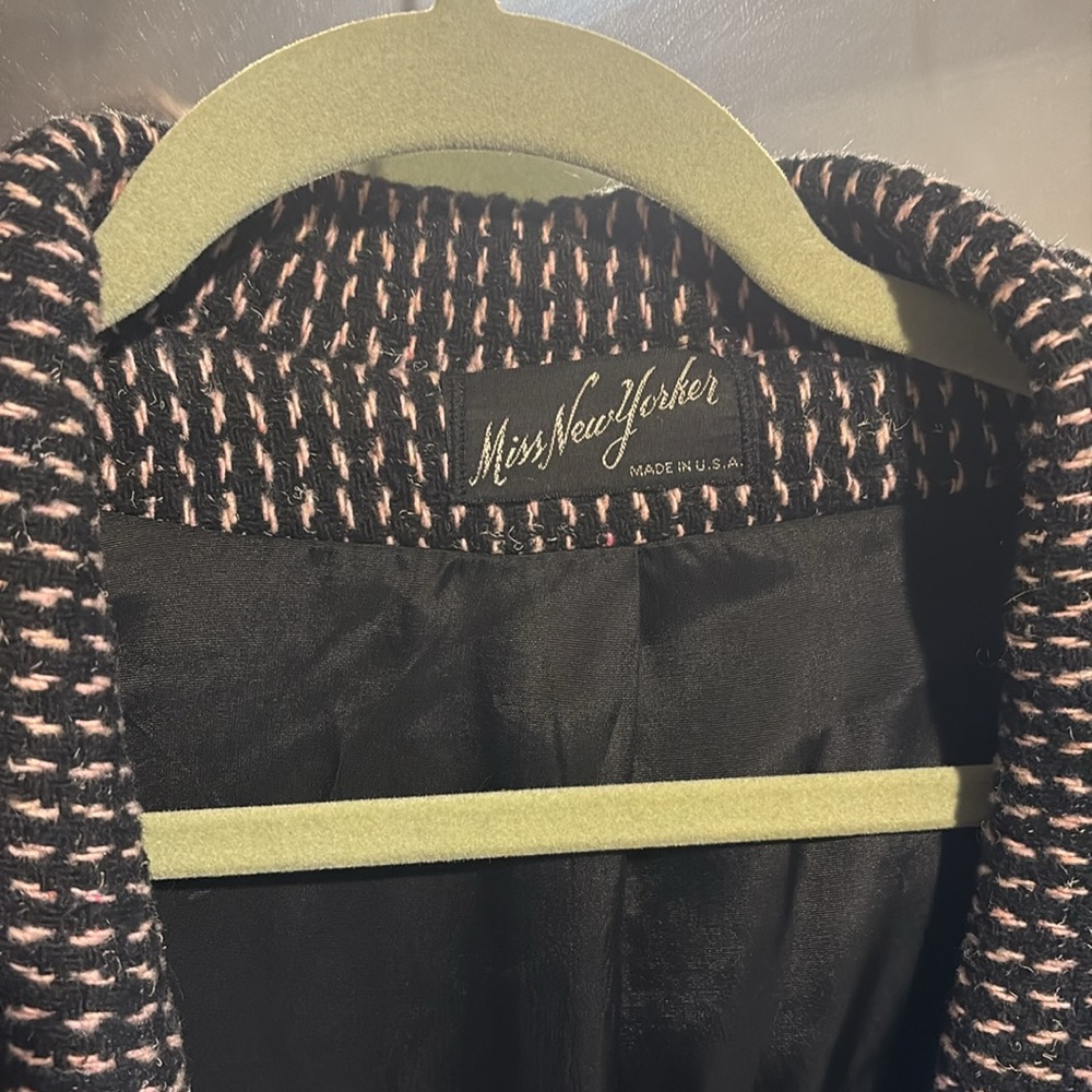 Vintage Miss New Yorker pink tweed mid length jacket - Picture 2 of 4